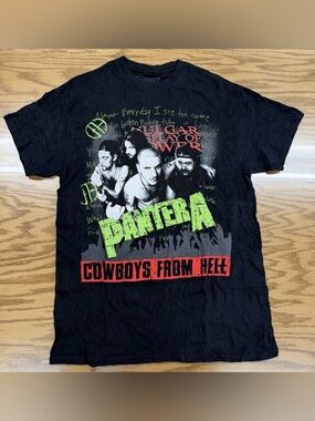 Pantera Cowboys From Hell Vulgar Display Of Power Band Tee Black Tour Y2K Medium